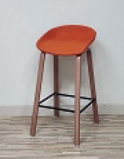 Bar Stool - Orange Fabric