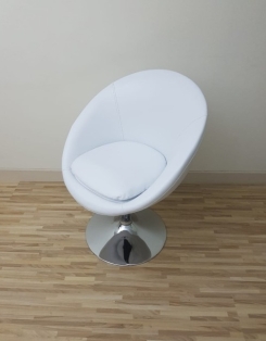 Tub Chair - White Leather