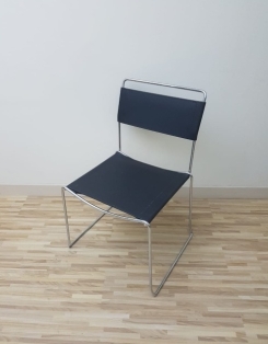 Stackable Chair -  Black Leather