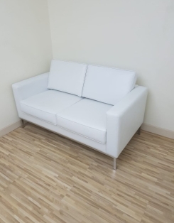 Floren Double Seat - White Leather