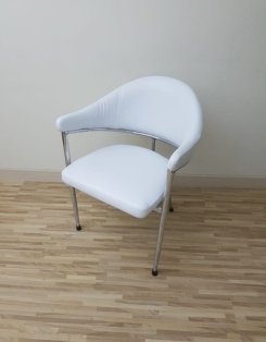 Tub Chair - White Leather