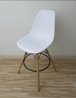 Bar Stool - White PVC seat